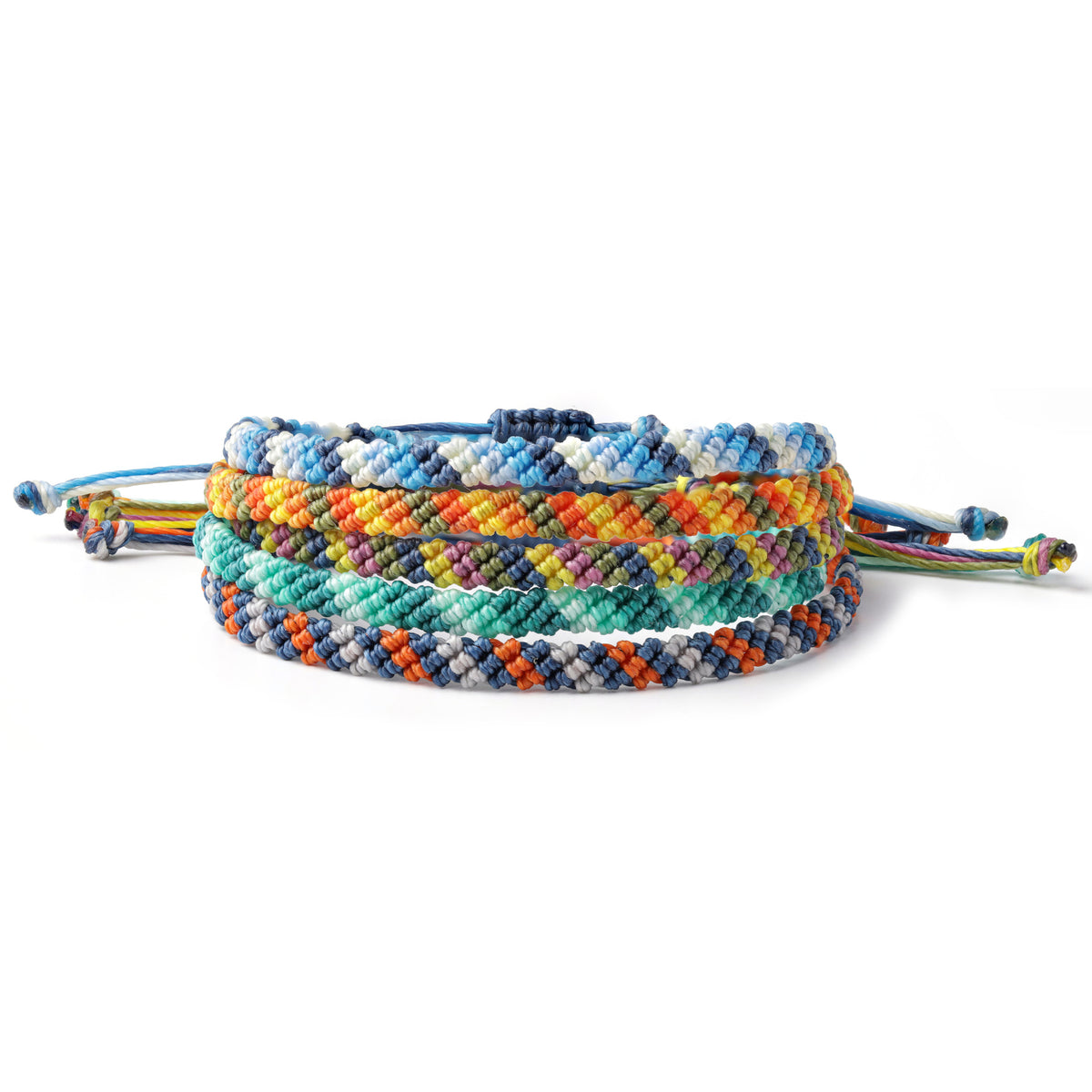 Braided Wax Coated Waterproof Adjustable Bracelet, Multi Color