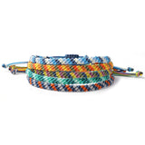 Braided Wax Coated Waterproof Adjustable Bracelet, Multi Color