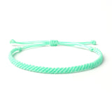 Braided Wax Coated Waterproof Adjustable Bracelet, Mint