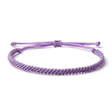Braided Wax Coated Waterproof Adjustable Bracelet, Lavender