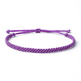 Braided Wax Coated Waterproof Adjustable Bracelet, Purple