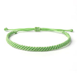 Braided Wax Coated Waterproof Adjustable Bracelet, Pastel Green