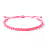 Braided Wax Coated Waterproof Adjustable Bracelet, Pink