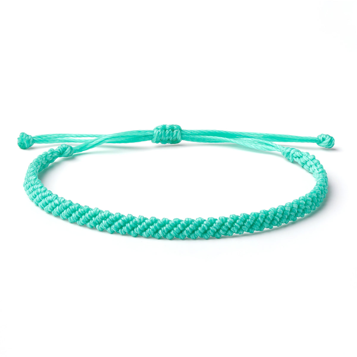 Braided Wax Coated Waterproof Adjustable Bracelet, Turquoise