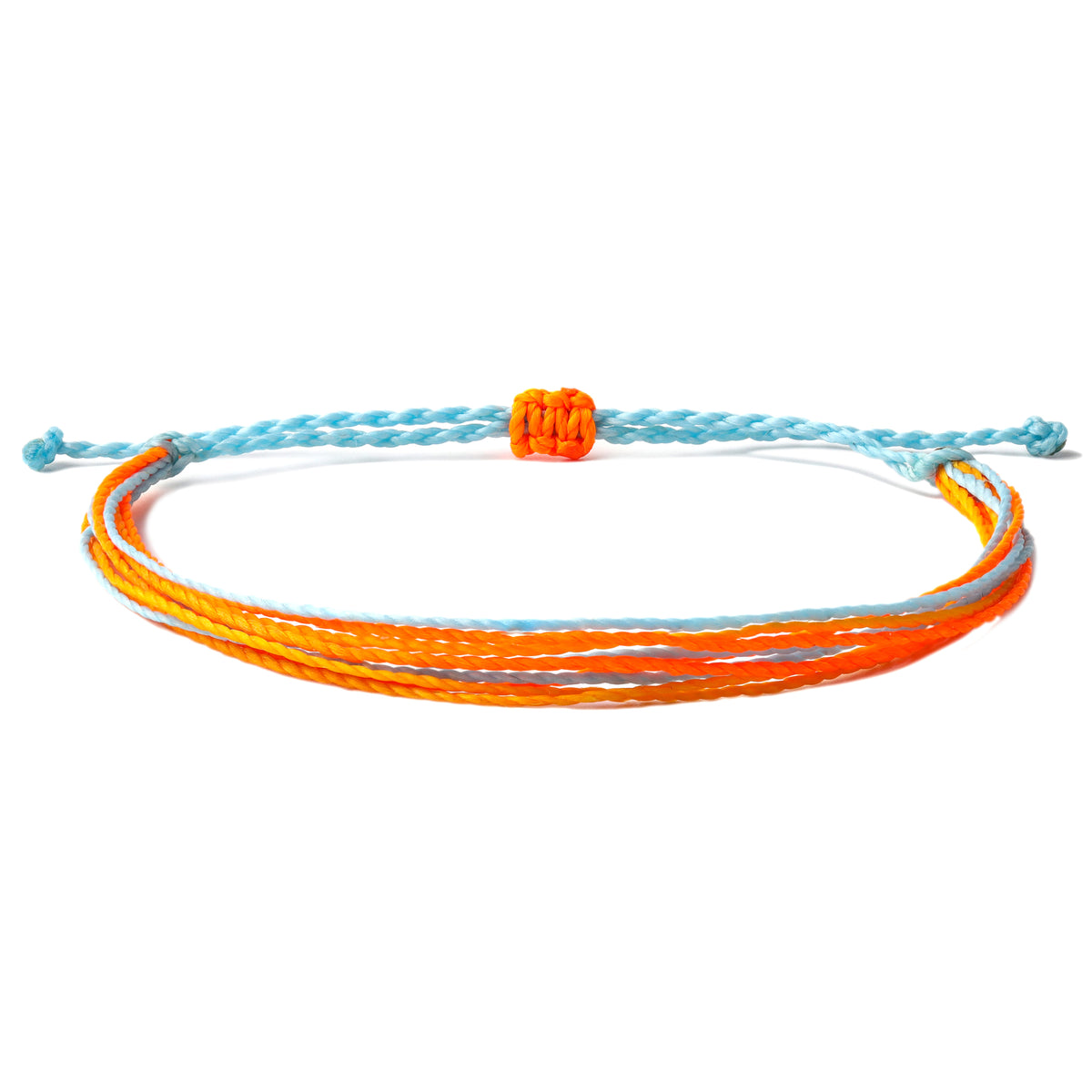 Threaded String Waterproof Wax Bracelet with neon colors, blue, orange
