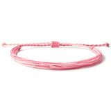 Threaded String Waterproof Wax Bracelet with pink colors